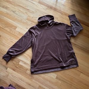 Taupe velour cowl neck super soft & comfortable